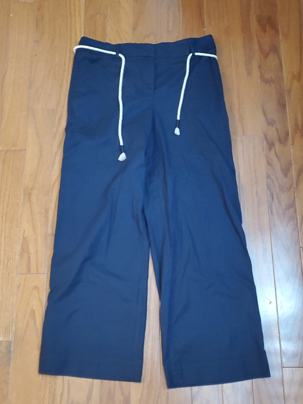 Talbots Twill Wide Leg Pant Size 8 Navy
